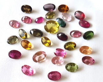 3 x 5 mm/4 x 6 mm/5 x 7 mm Natural Multi Tourmaline oval cut faceted loose gemstone