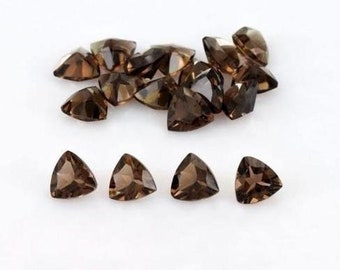 4mm/5mm/6mm/7mm Natural Smoky Quartz trillion cut faceted loose gemstone