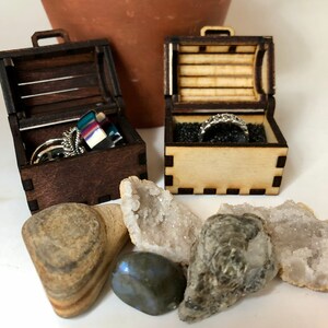 Tiny Personalized Treasure Box for Rings, Necklaces and other small items - laser cut and hand assembled