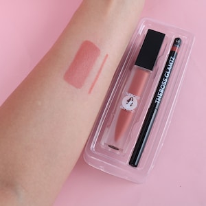 Warm - Matte Lipstick Set with Lip Liner, Vegan and Cruelty-Free,High Pigmented, Long Lasting, Waterproof, Hydrating - Gift for her