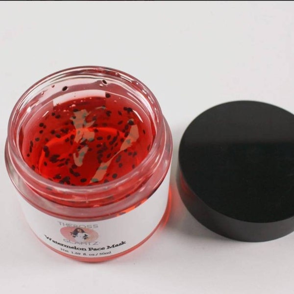 Refreshing Watermelon Jelly Mask, Organic and Moisturizing, with Chia Seeds, Vitamin C and Hyaluronic Acid - 50 ML