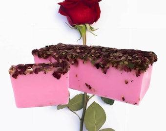 Rose Petal Soap Bar, Organic Soap, Fragrant Floral Soap, Nourishing Cleanser, Spa Gift Set 110 gr