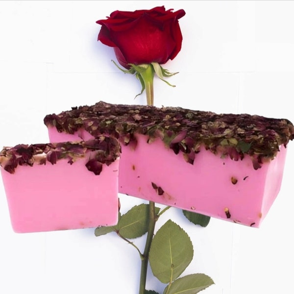 Rose Petal Soap Bar, Organic Soap, Fragrant Floral Soap, Nourishing Cleanser, Spa Gift Set 110 gr