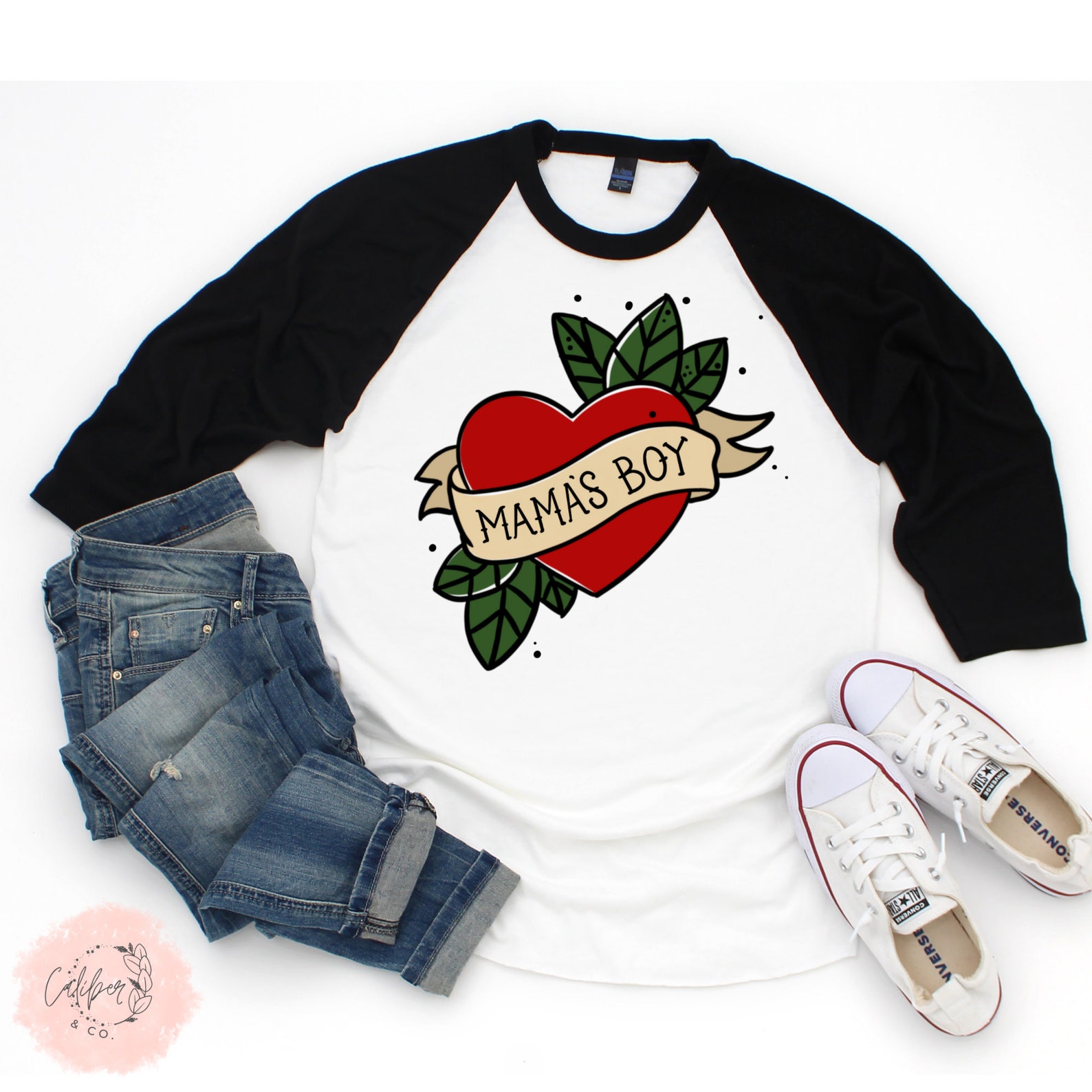 Mama's Boy Toddler Shirt Tattoo Heart Mamas Boy Shirt Etsy