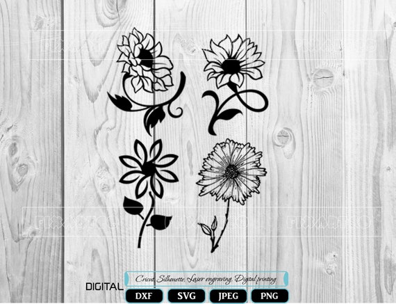 Sunflower SVG Sunflower Bundle svg Sunflower Clipart | Etsy