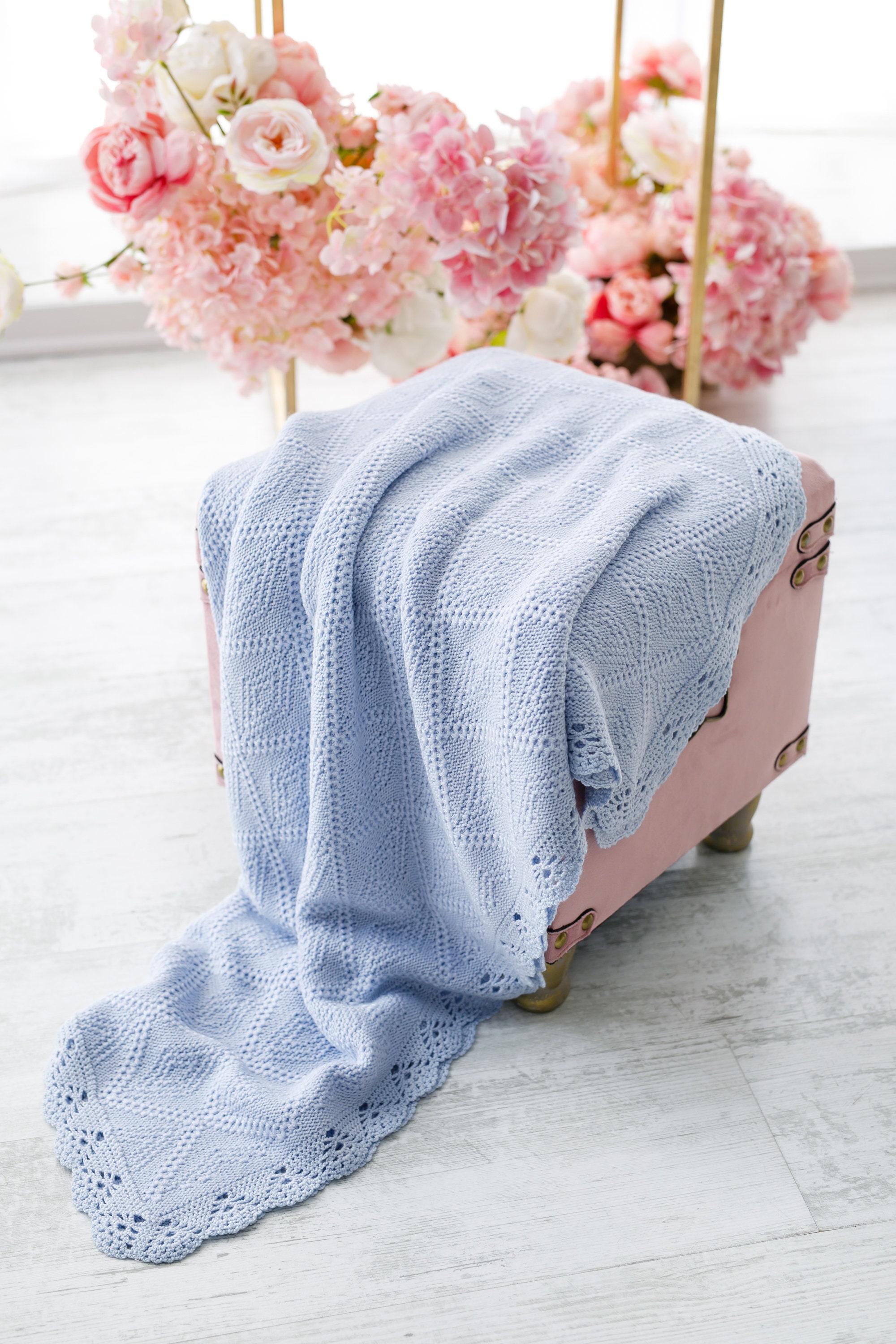 Knitted baby blanket Pure merino wool baby blanket Cozy Etsy