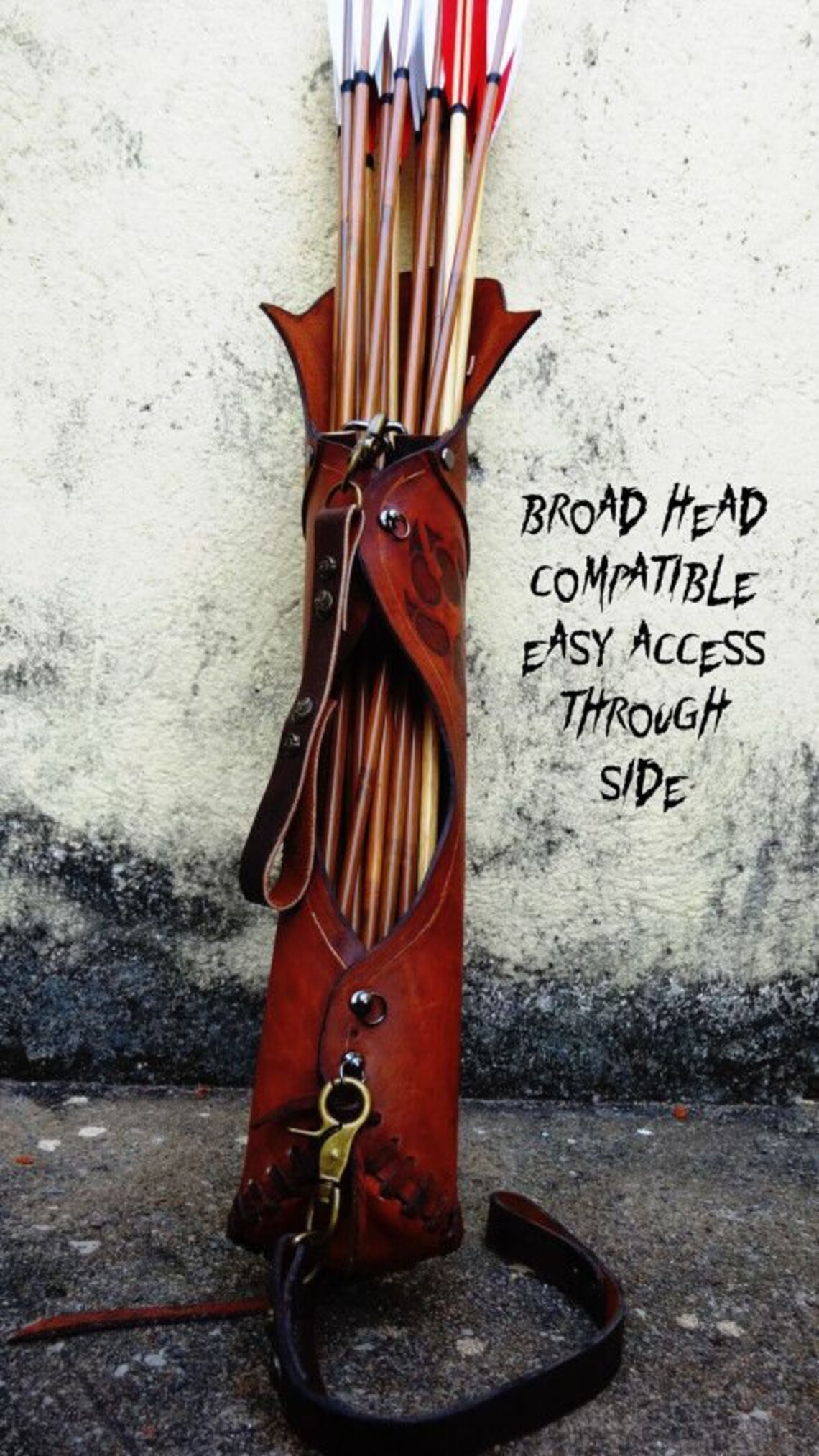 Hip Quiver Traditional archery custom handmade tan color hill Etsy