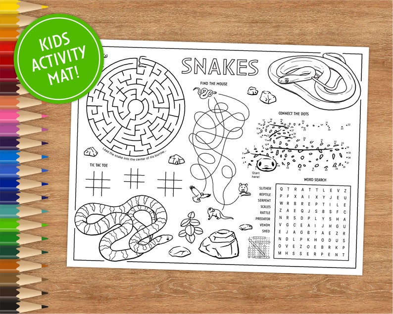 Printable Activity Placemat Coloring Pages for Kids Digital - Etsy