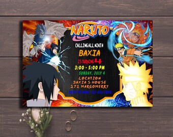 Naruto Invitation Etsy Naruto Invitation Etsy