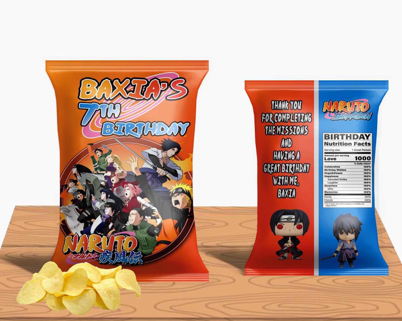 Naruto Birthday Chip Bag Snack Bag Download Image Etsy Australia