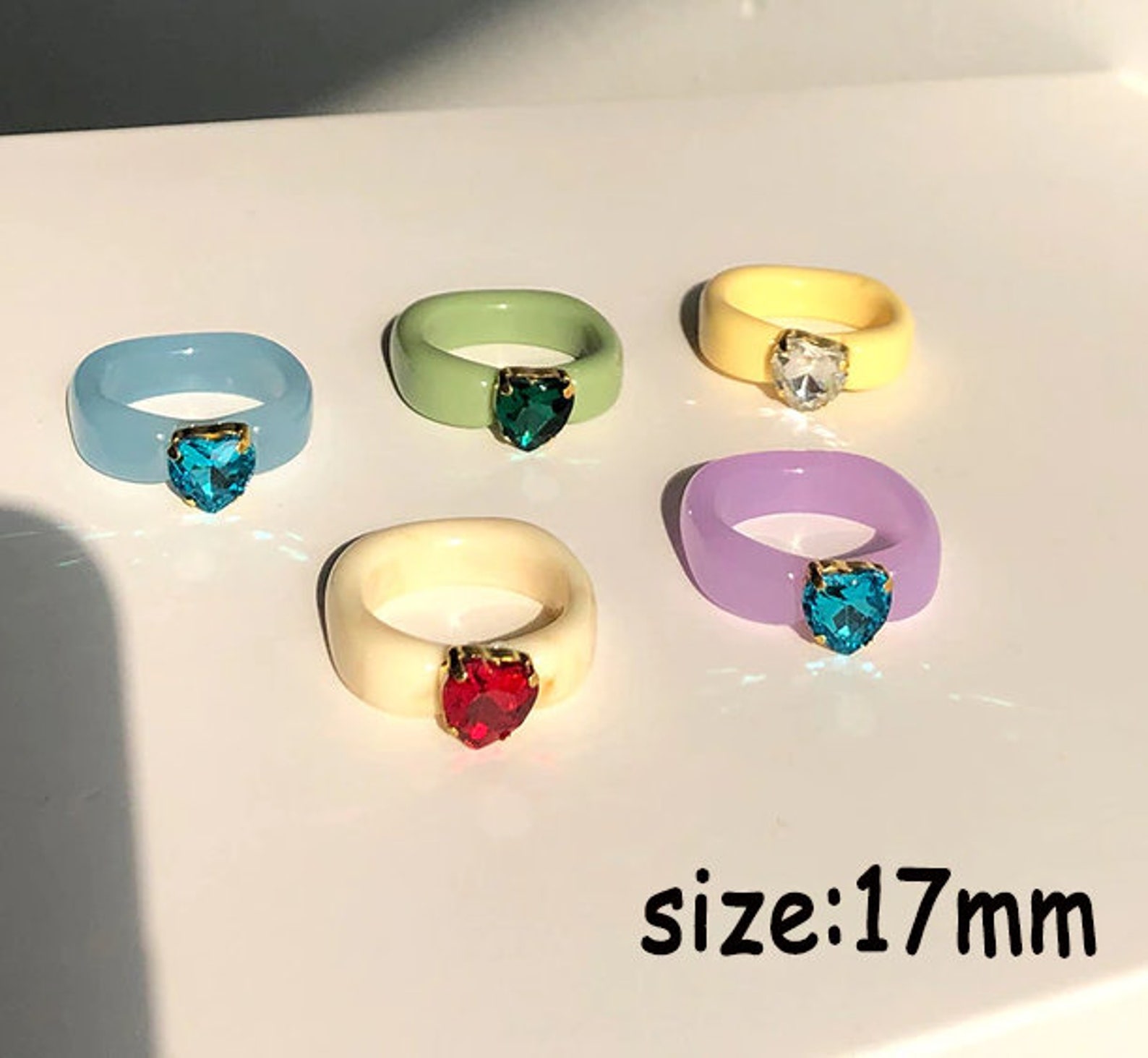 35pcs/set Colorful Acrylic Rings Acrylic ring set Retro Etsy