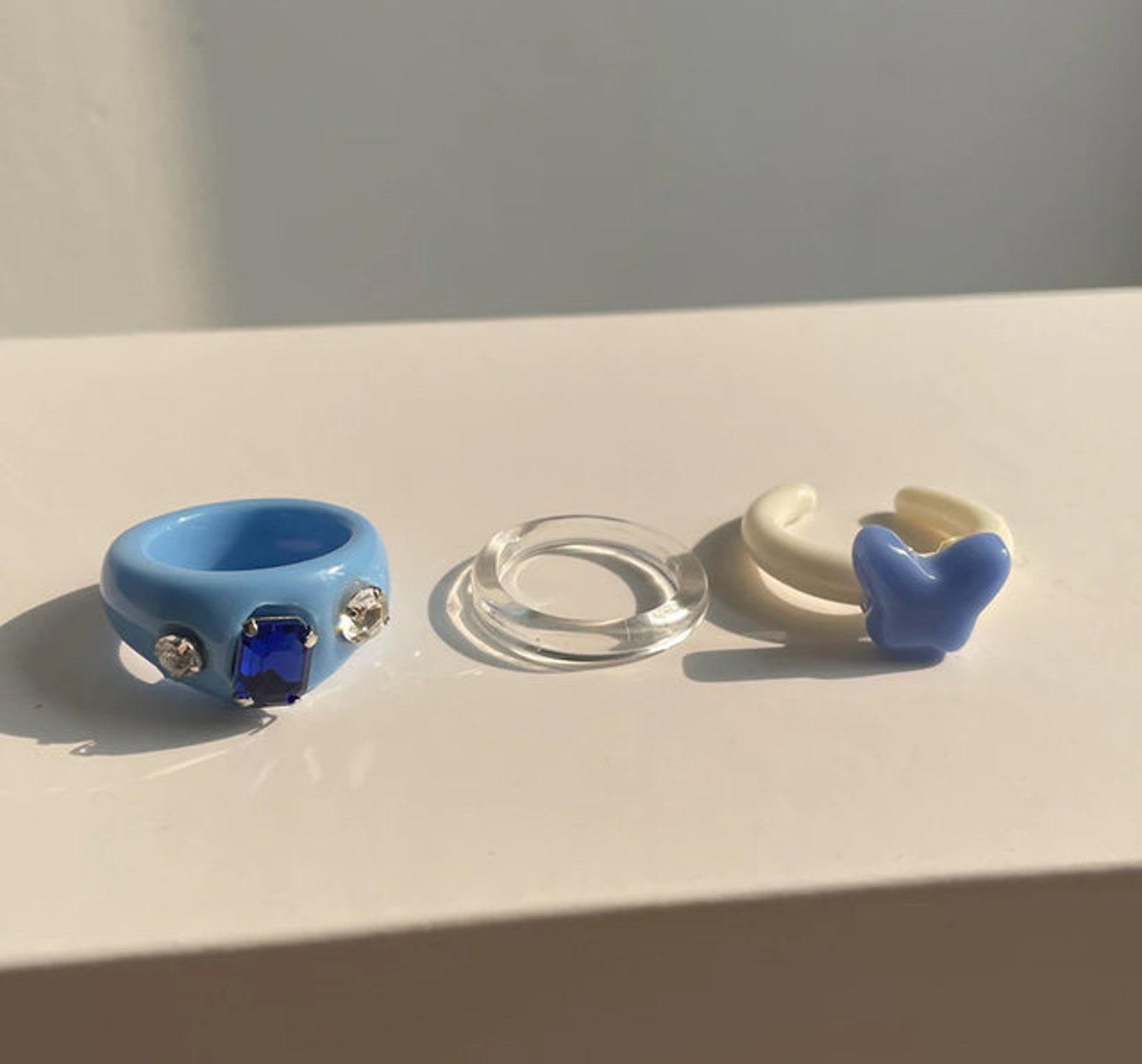 35pcs/set Colorful Acrylic Rings Acrylic ring set Retro Etsy