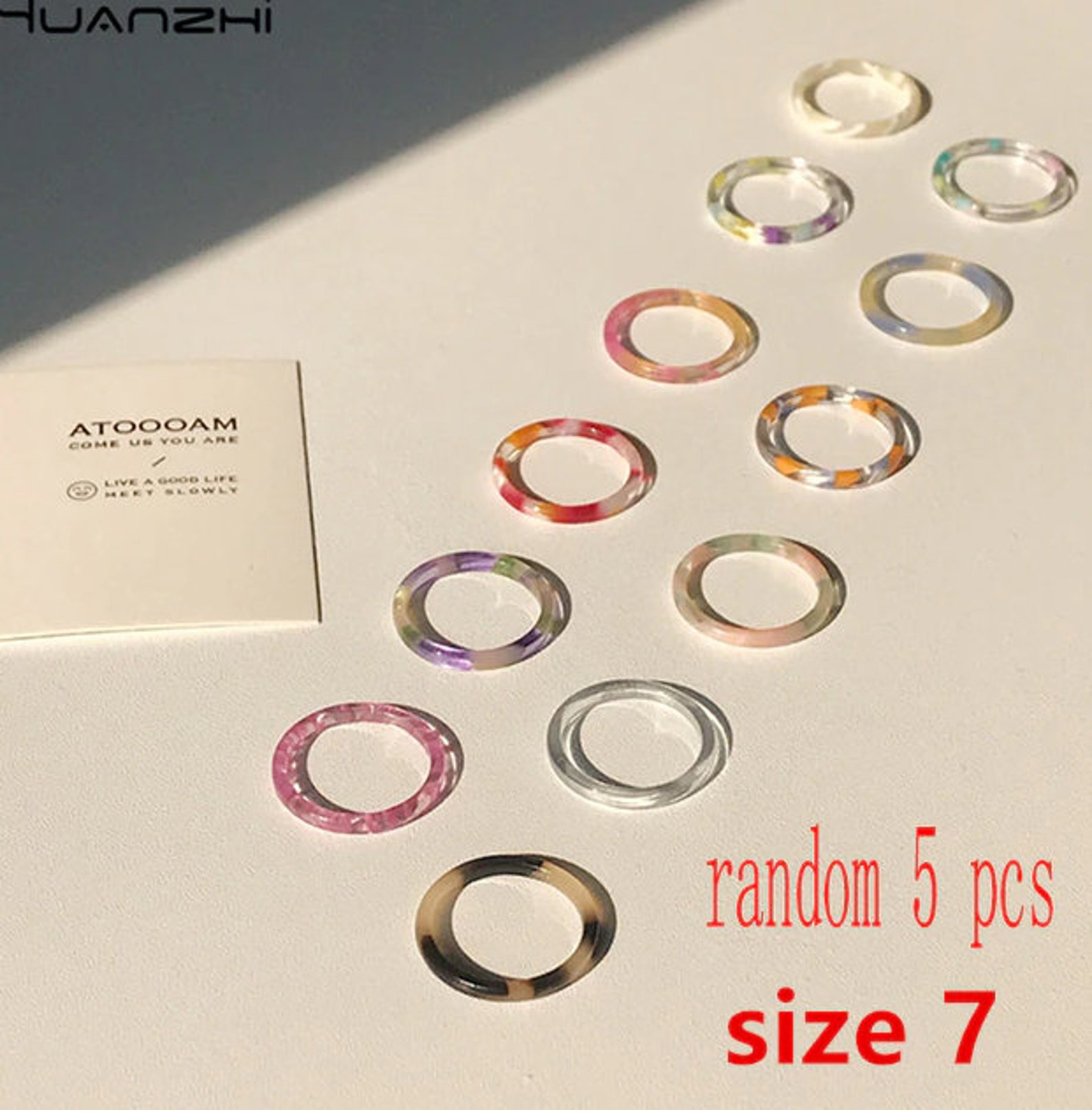 35pcs/set Colorful Acrylic Rings Acrylic ring set Retro Etsy