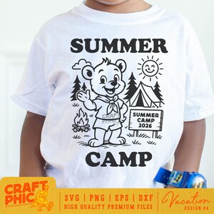 Camp d'été 2026 SVG PNG, équipage de camping Png, camp d'été cousins Png, camp d'été pour enfants Png, chemise de camping Png, motifs par sublimation, Cricut image 3