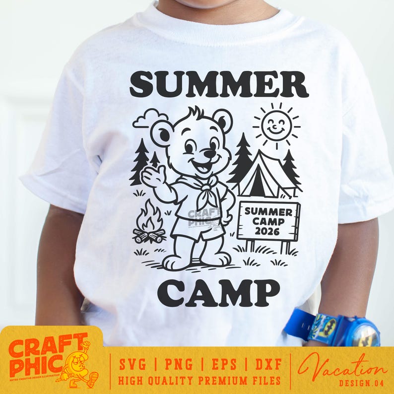 Camp d'été 2026 SVG PNG, équipage de camping Png, camp d'été cousins Png, camp d'été pour enfants Png, chemise de camping Png, motifs par sublimation, Cricut image 3