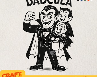 Dadcula SVG PNG、ハロウィンのお父さんシャツPNG、面白いハロウィンSVG、不気味なお父さん、お父さんへのプレゼントSVG、Sulimationデザイン、Cricut用カットファイル