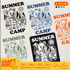 Camp d'été 2026 SVG PNG, équipage de camping Png, camp d'été cousins Png, camp d'été pour enfants Png, chemise de camping Png, motifs par sublimation, Cricut image 2