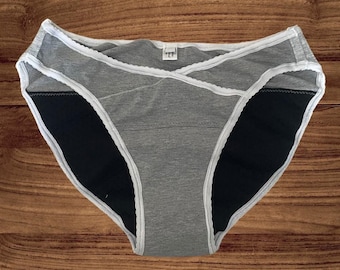 "Chloé" period panties, sizes 36 to 46, in Oeko-Tex jersey with a waterproof pouch