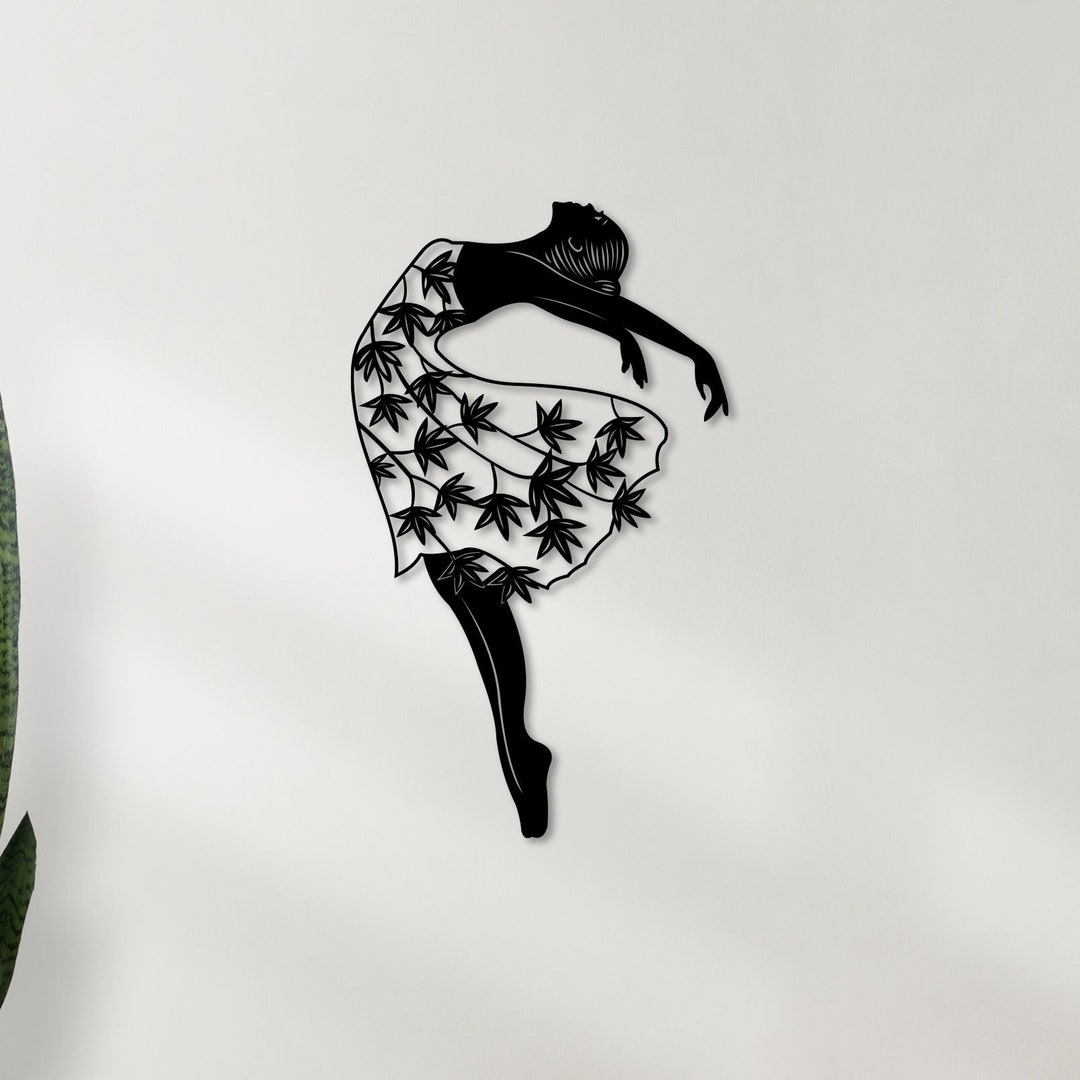 Dancing Girl Wall Art, Metal Wall Hanging, Wall Art Decor, World Map