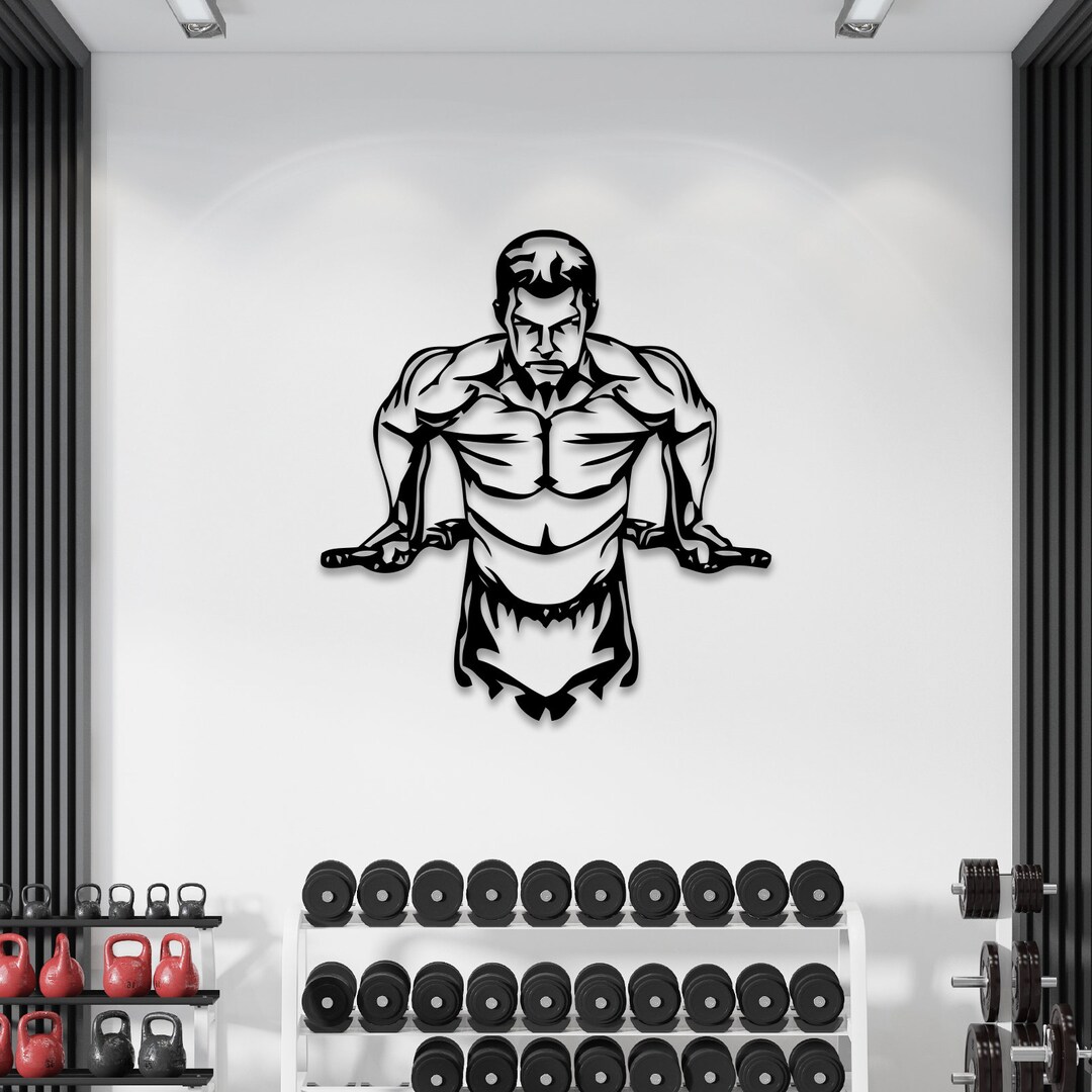 Parallel Bar Dips Metal Wall Art, Metal Wall Hanging, Wall Art Decor