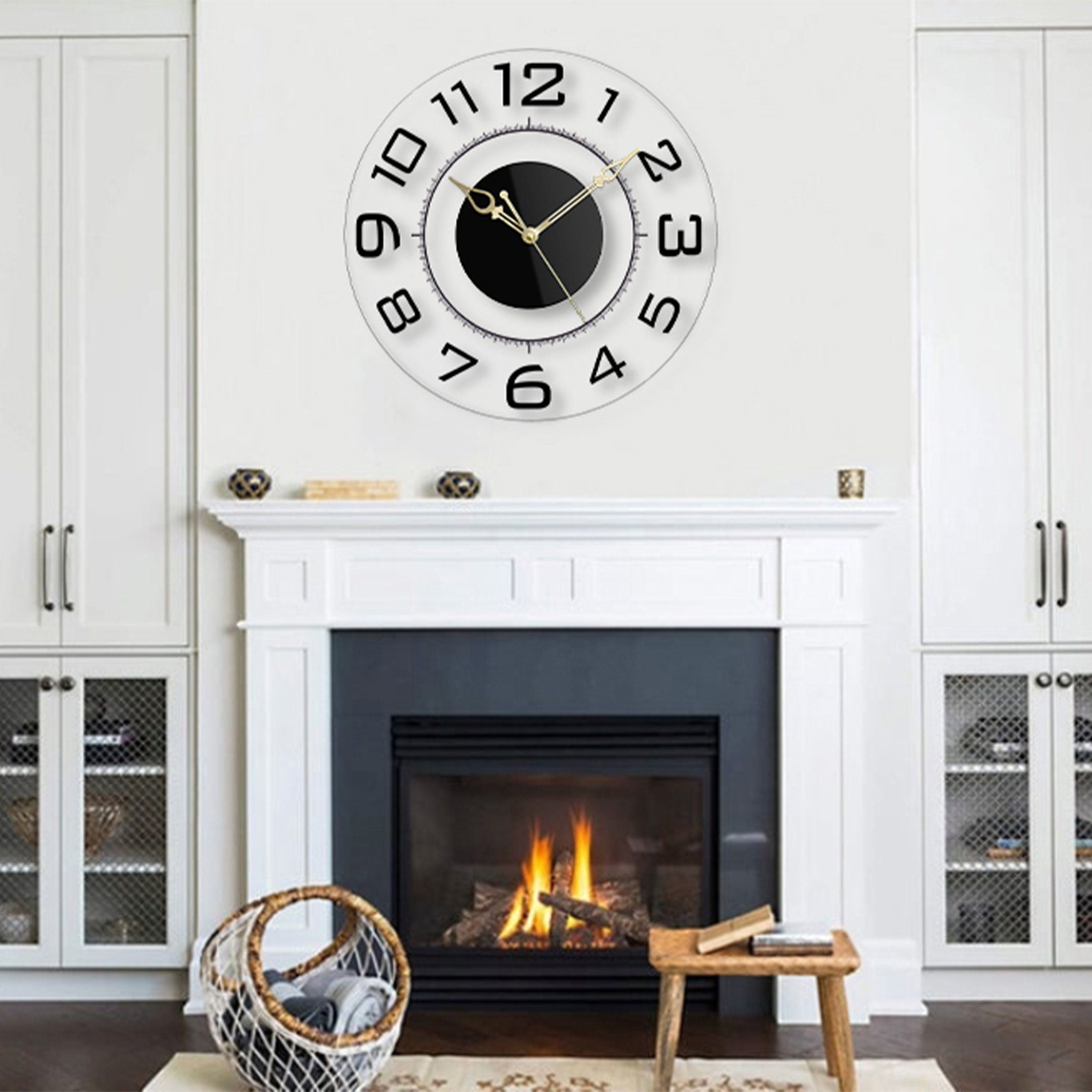 Large Wall Clock for Living Room, Numerical Clock for Wall, Minimalist ...