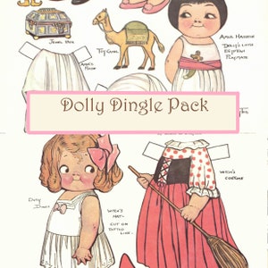 Dolly Dingle Ephemera Pack - Paper Dolls Junk Journal Pack - Scrapbooking pack - Printable Digital download