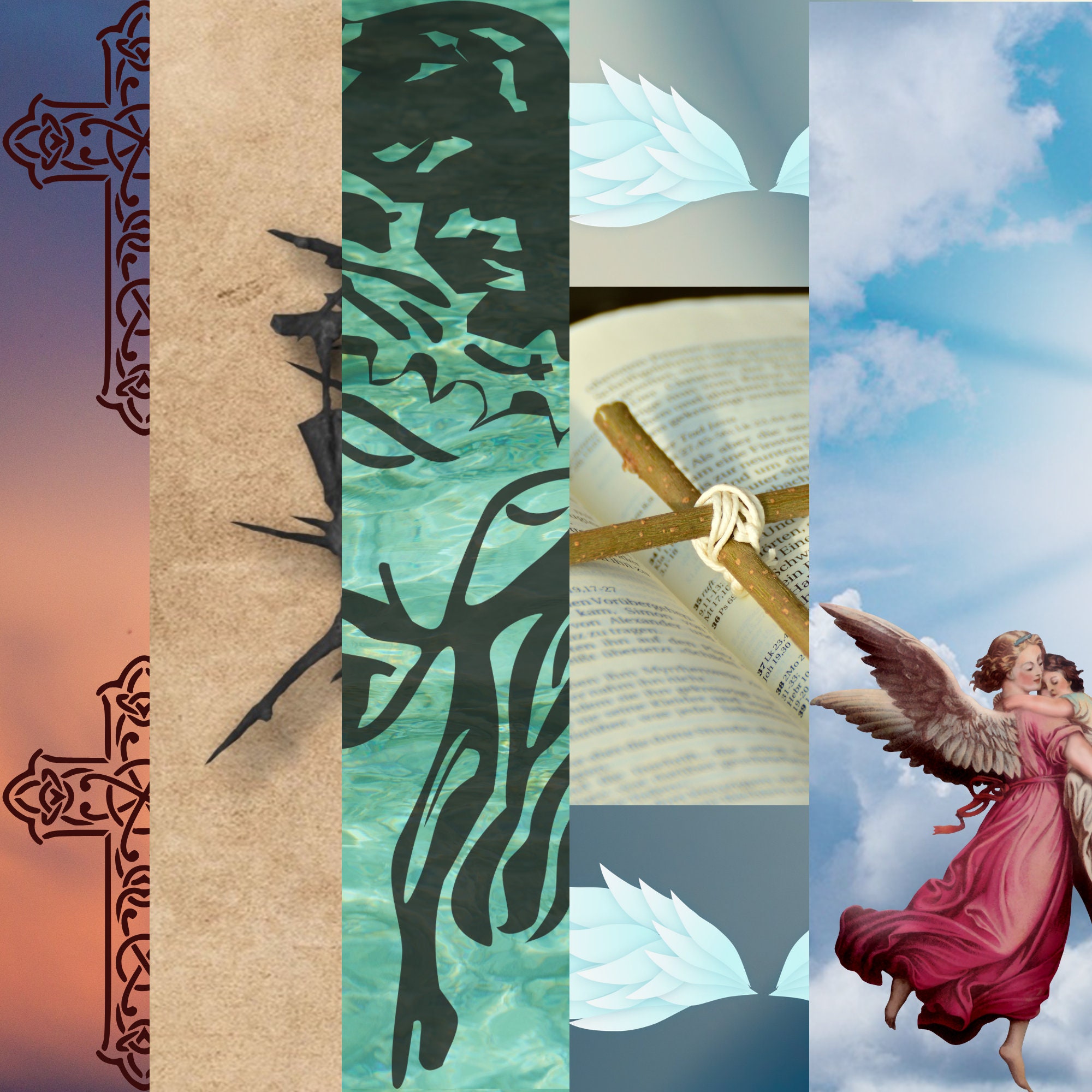 Papel digital religioso Christian Craft Paper Set Etsy México