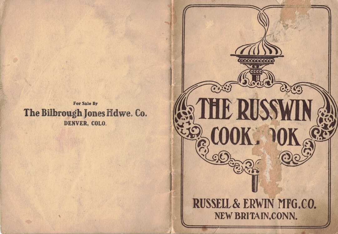 1911 Russwin Cookbook Russel & Erwin Manufacturing Livre de cuisine