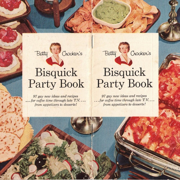 1957 Betty Crocker Bisquick Party Book - Printable Cookbook - Vintage Cookbook - Digital download