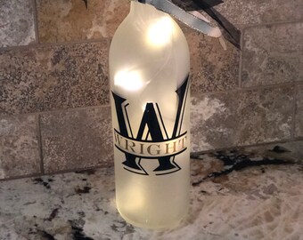 Lighted Decorated Wine Bottle Monogram