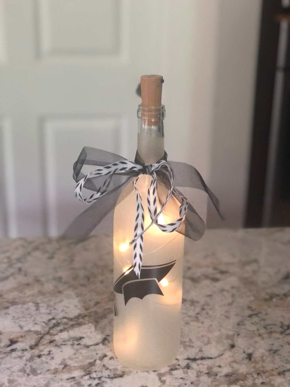 Lighted Decorated Wine Bottle Graduation Cap Etsy