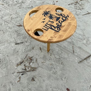Portable Beach Table handpainted- Life is a beach