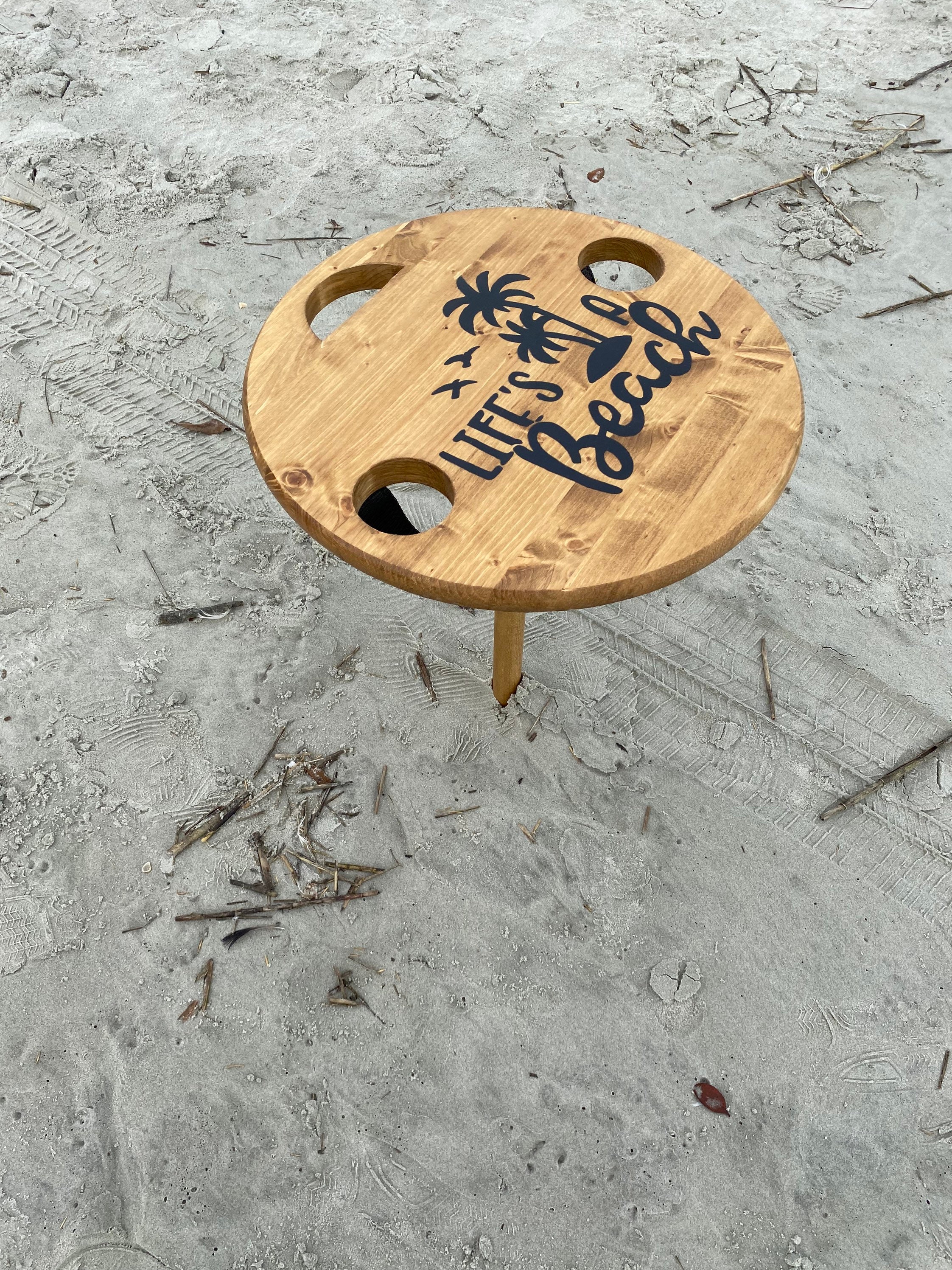 Portable Beach Table handpainted- Life is a beach