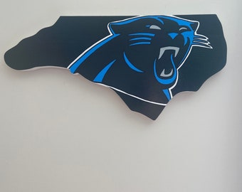 Handpainted Carolina Panthers Wooden Sign: North Carolina Wall Decor