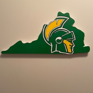 Norfolk State wooden cut out sign. 17 X 8 hand painted