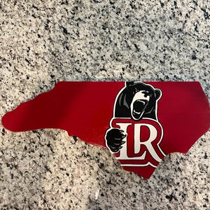 Lenoir Rhyne- cut out wall sign- Handpainted , comes with hook for hanging.