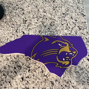 Western Carolina University cut out wall sign- Handpainted , comes with hook for hanging.