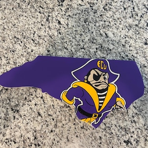 Hand painted EAST CAROLINA UNIVERSITY  - peedee cut out wall sign- Handpainted , comes with hook for hanging.