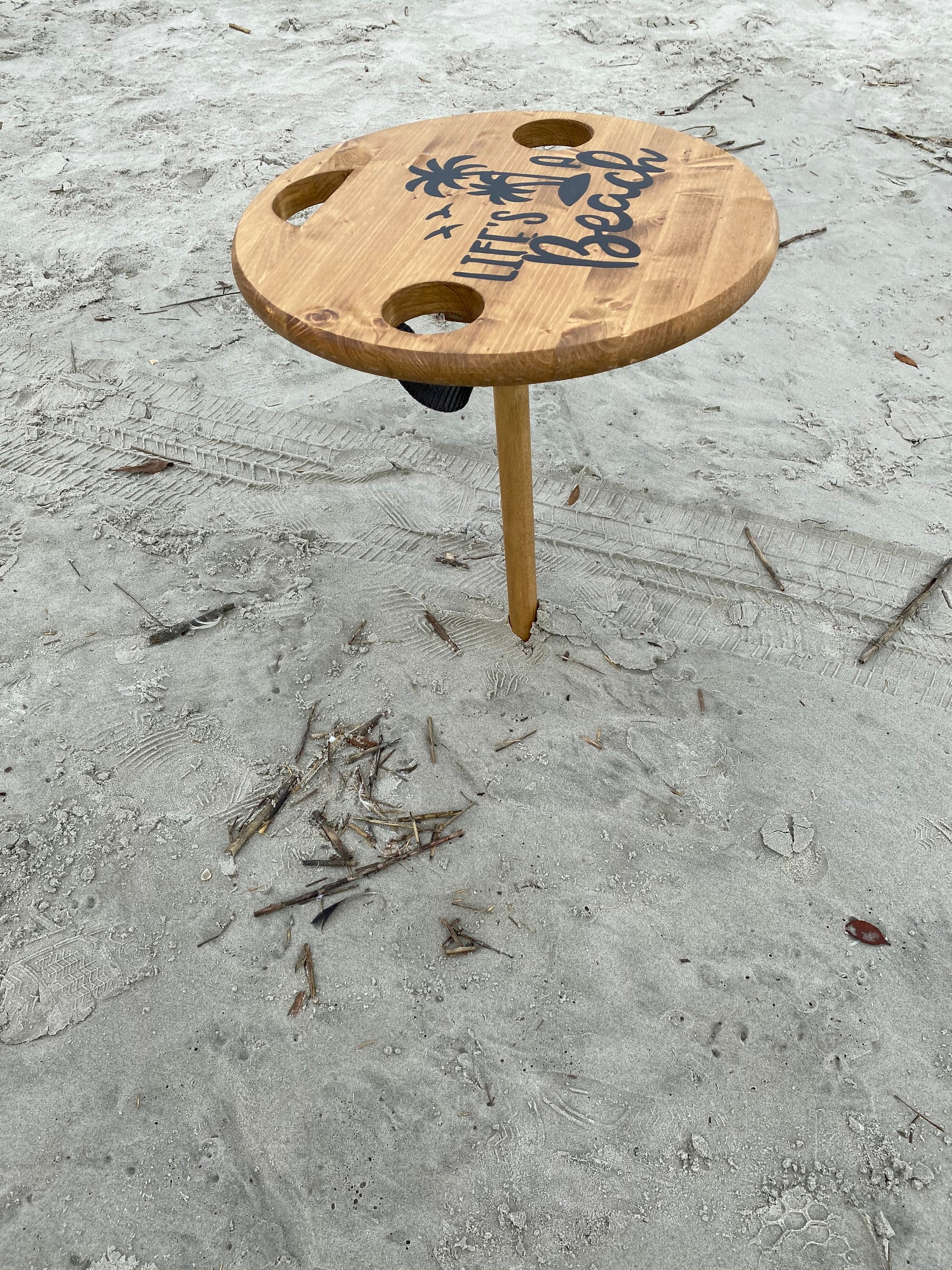 Portable Beach Table handpainted- Life is a beach
