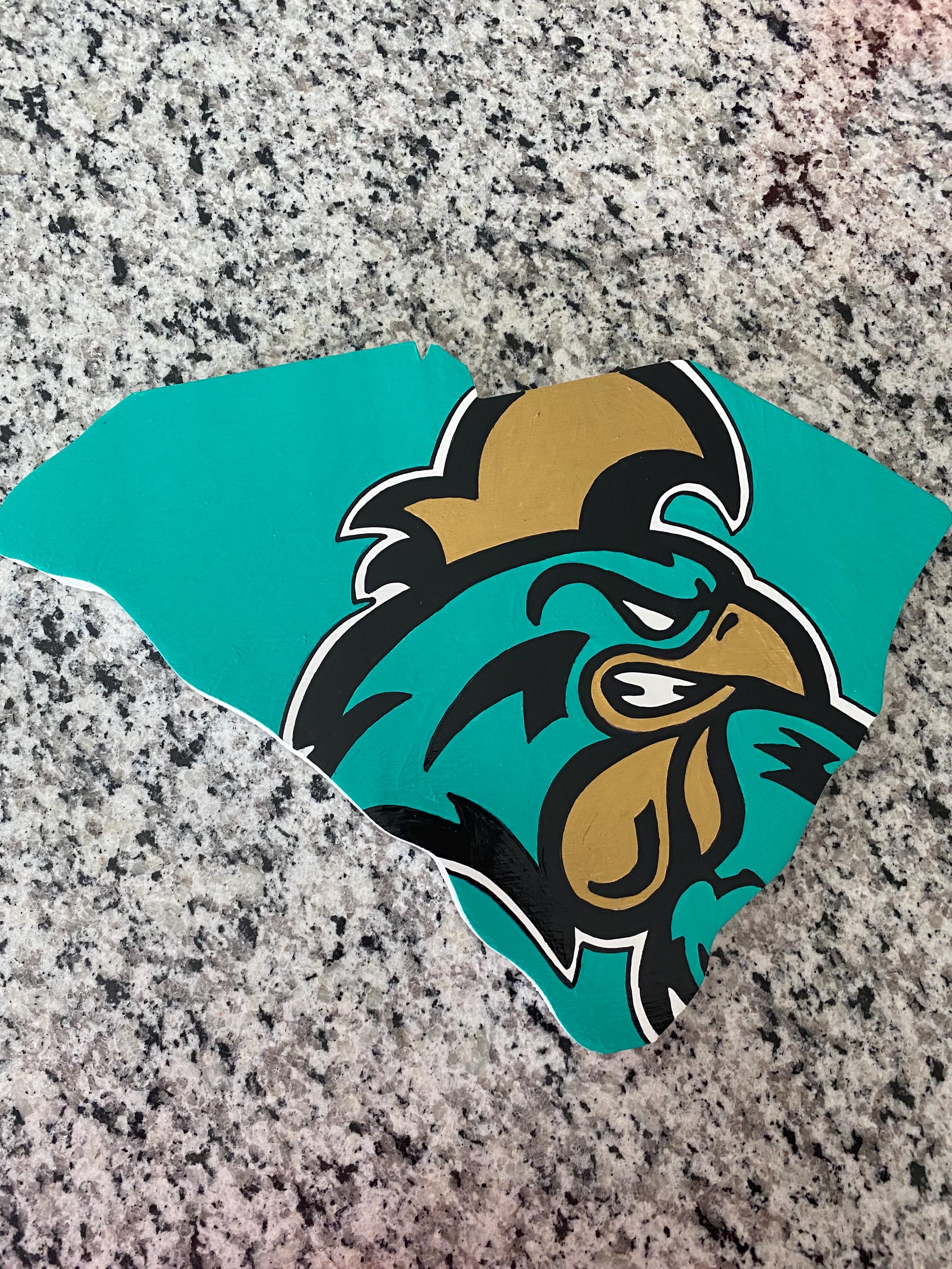 Wincraft Adesivo Ritagliato Coastal Carolina Chanticleers 10,2x20,3 Cm - Decalcomania In Vinile Per Esterni, 2 Pezzi, Prodotto USA