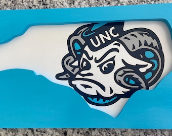 Uuniversity of North Carolina -  inset board wooden sign-handpainted