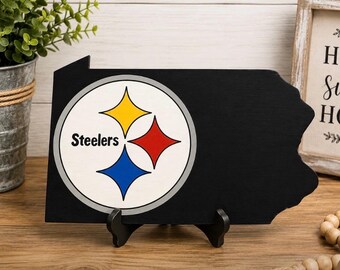 Hand Painted Pittsburgh Steelers Wooden Pennsylvania Sign