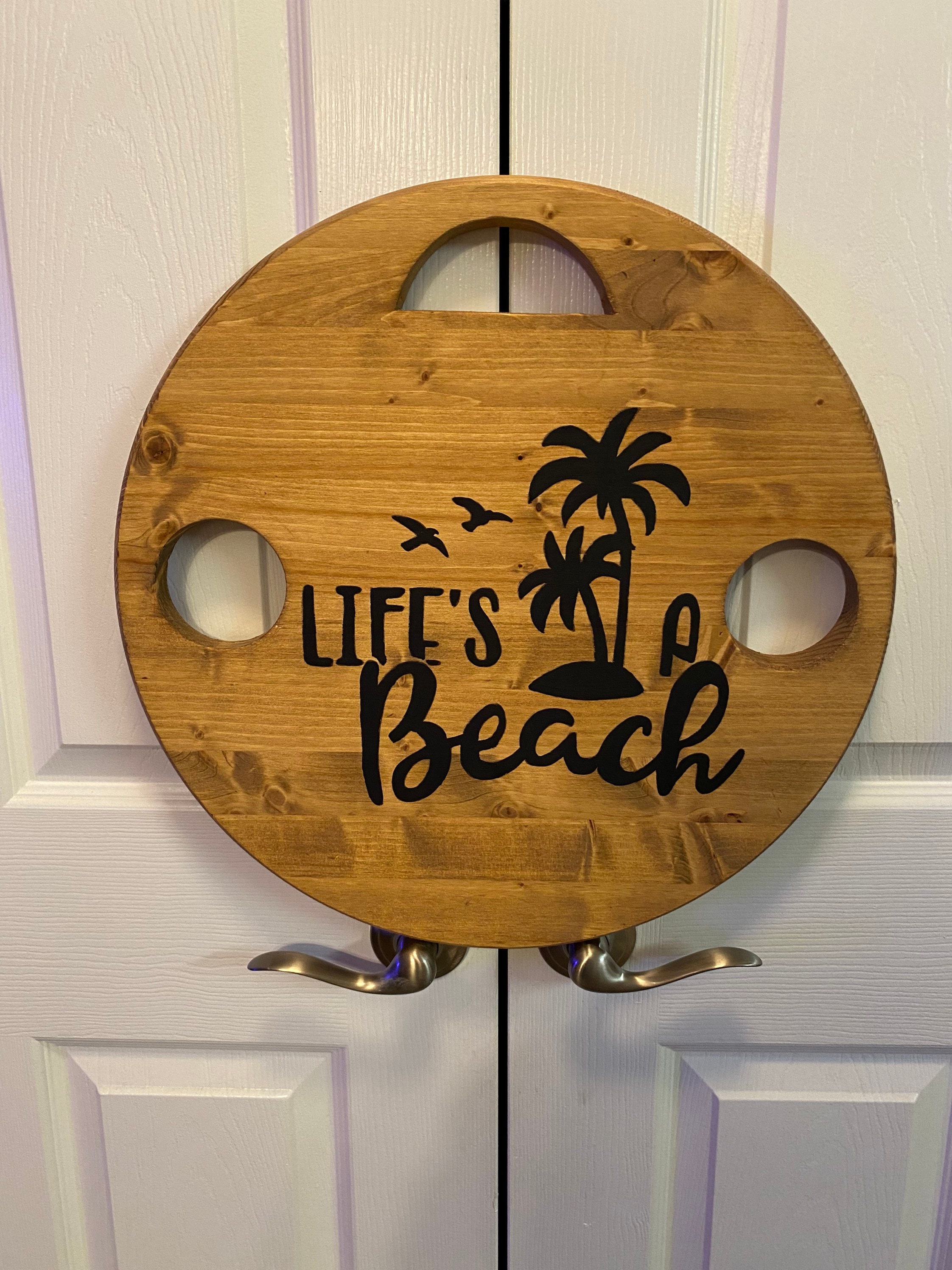 Portable Beach Table handpainted- Life is a beach