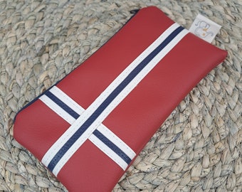 Mäppchen Norwegen,  Kunstleder, Norwegische Flagge, Stiftemäppchen, Schminktasche