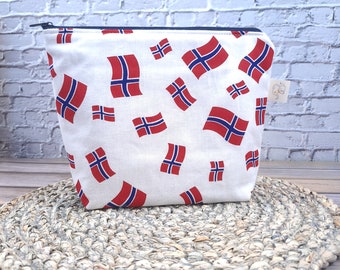 Kulturbeutel Norwegen, Kosmetiktasche Norwegische Flagge,