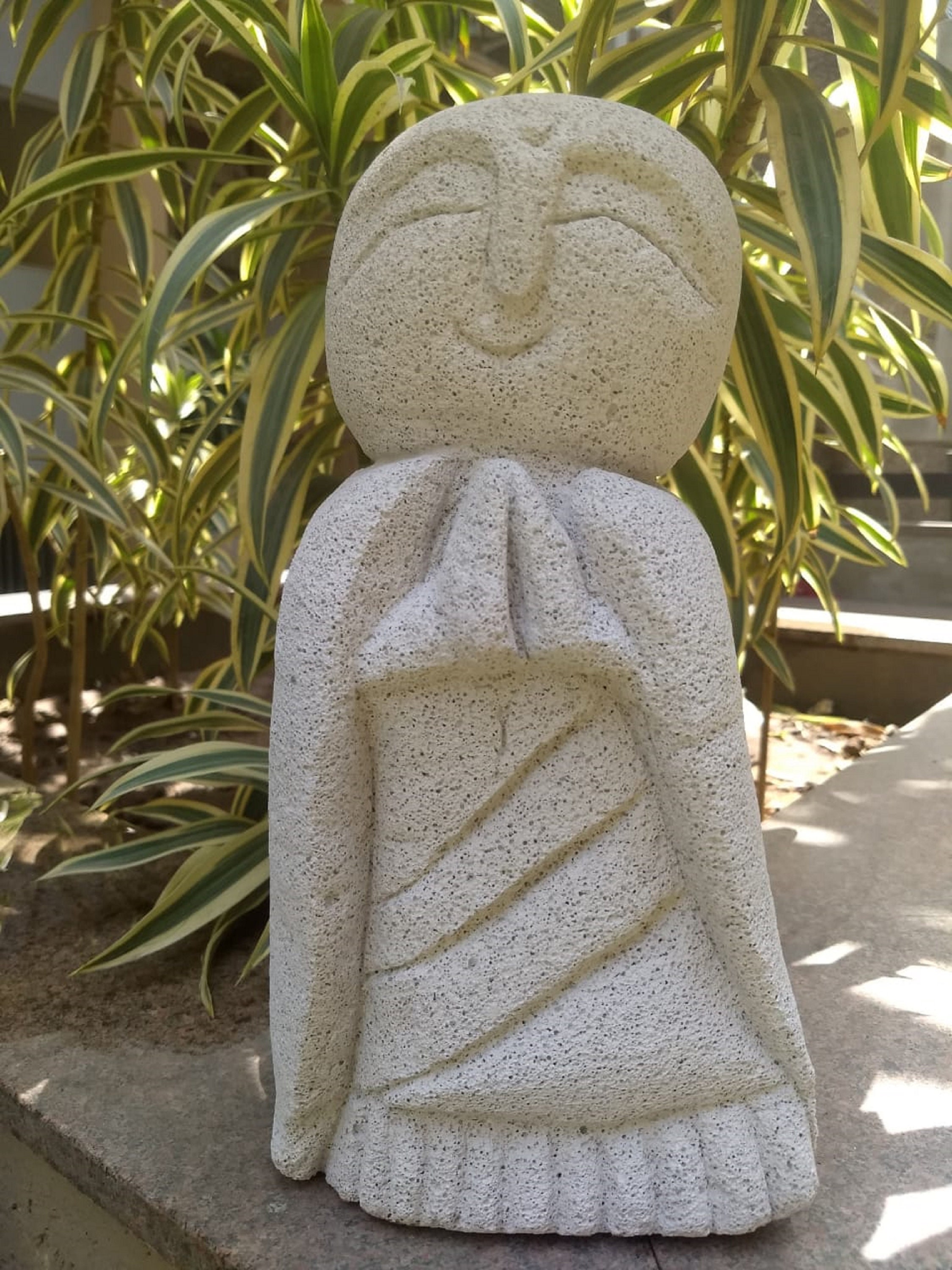 Jizo Statue Praying Jizo statue Garden Art Garden Décor Etsy