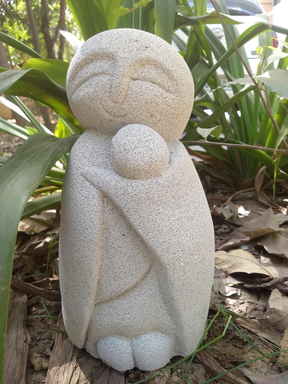 Jizo Statue Jizo statue holding baby Garden Art Garden Etsy