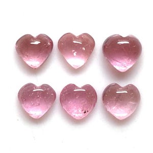 Baby Pink Tourmaline,Tourmaline Heart,Tourmaline Cabochon,Pink Tourmaline,Loose Gemstone,Jewelry,Heart Shape,5.50x6mmto6x6mm,6Pcs,4.50Carats
