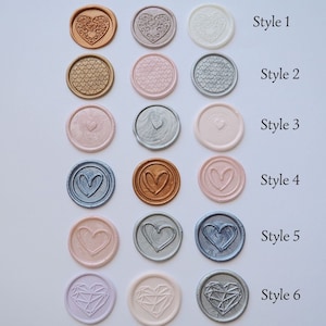 Heart Aesthetic Self Adhesive Wax Seals | Invitation Wax Seal Stickers