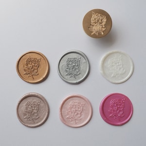 Peony Aesthetic Self Adhesive Wax Seals, Invitation Wax Seal Stickers, Wedding Wax Stickers, DIY Wax Seal Stickers, flower wax seal, plant